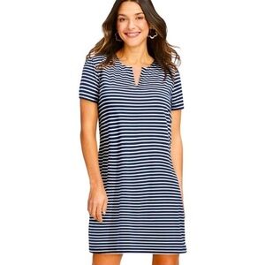 NWT Vineyard Vines Sankaty Dress Striped Navy Blue & White